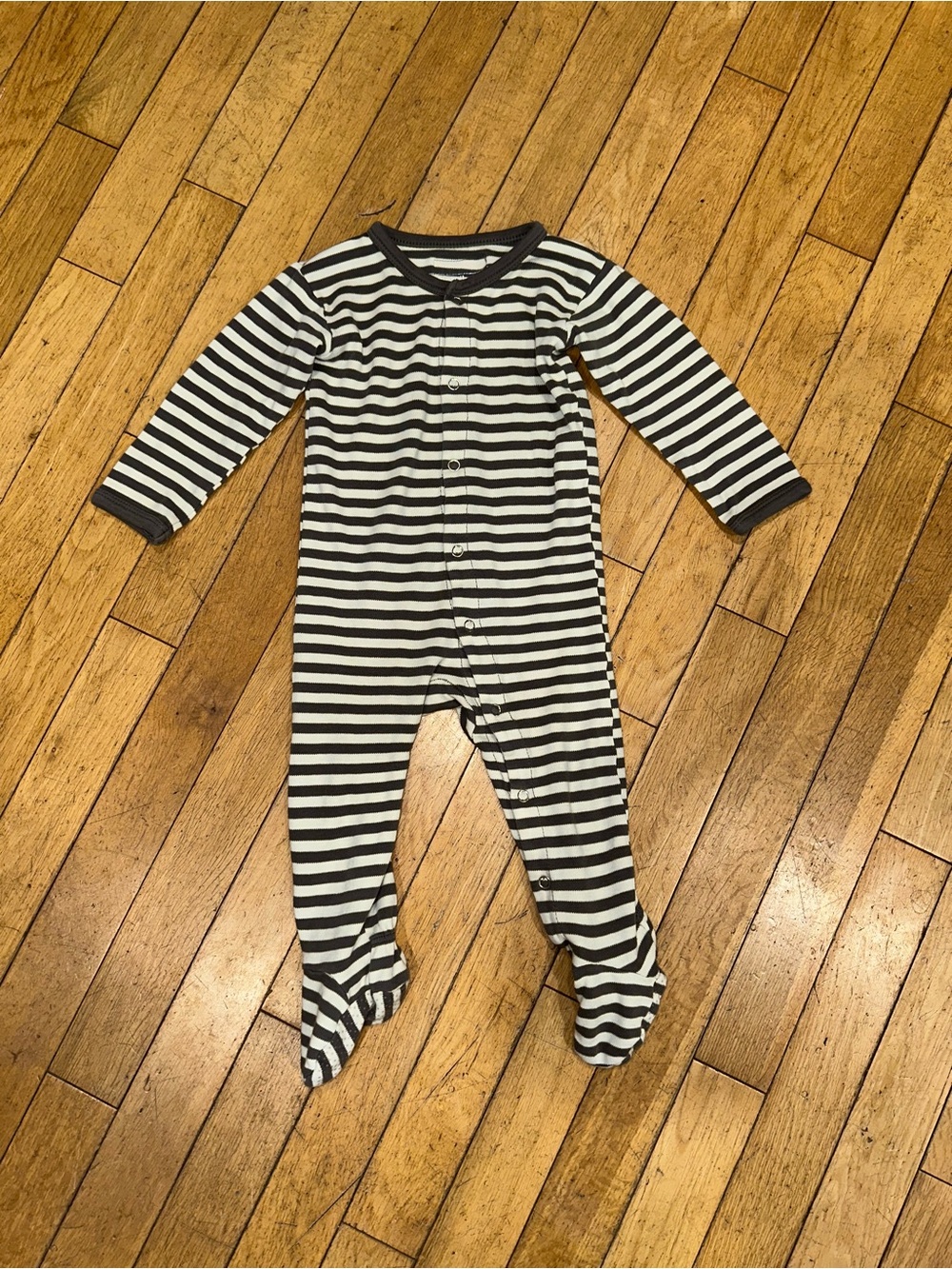 Baby Unisex L’ovedbaby long sleeve striped pajama onesie footie